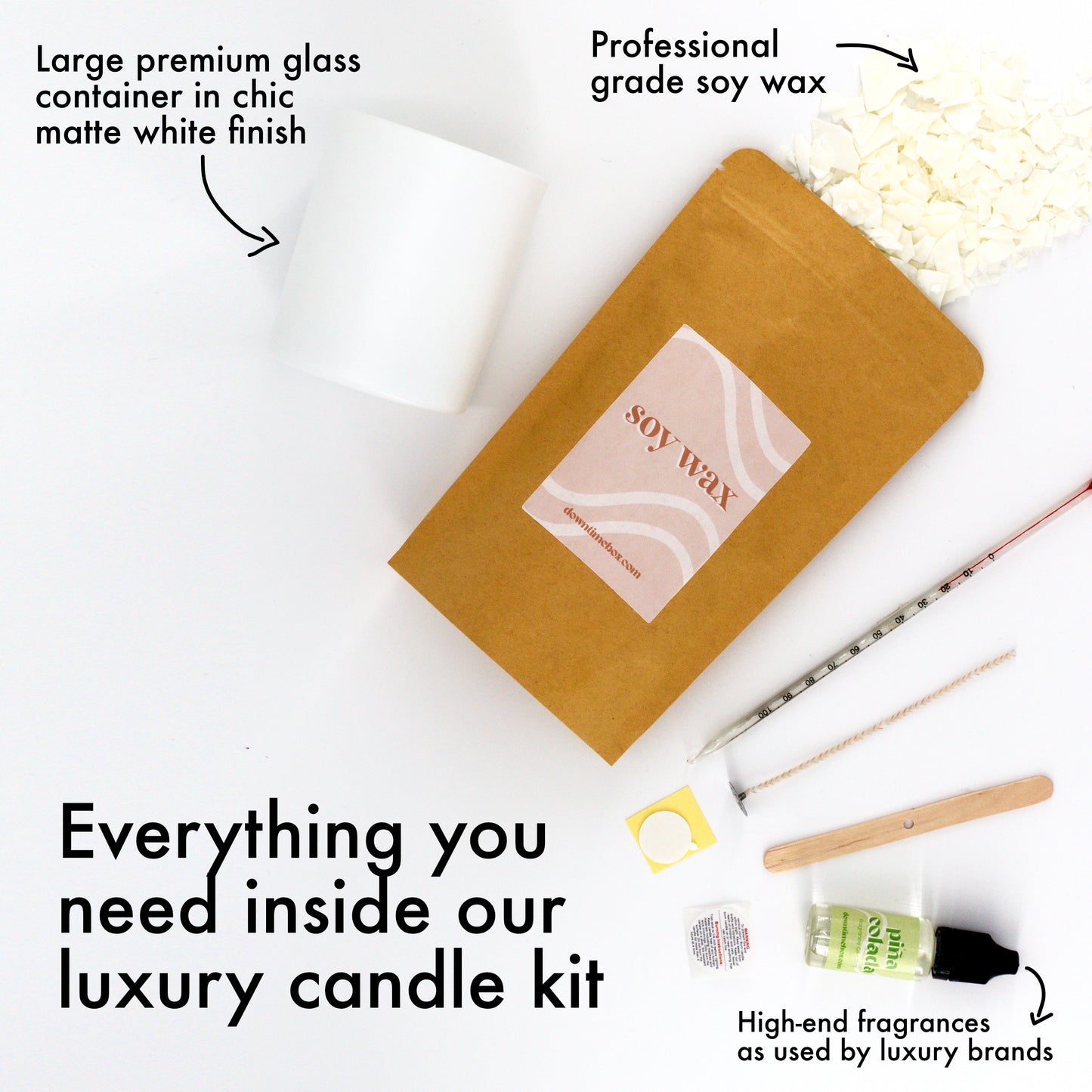 Soy Wax Candle Making Kit - Pina Colada Fragrance